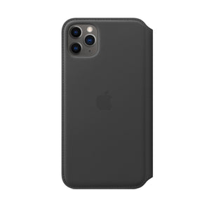 iPhone 11 Pro Max Leather Folio Case - Black