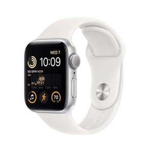 Refurbished Apple Watch SE (2022) - 40mm Silver Aluminium Case with White Sport Band